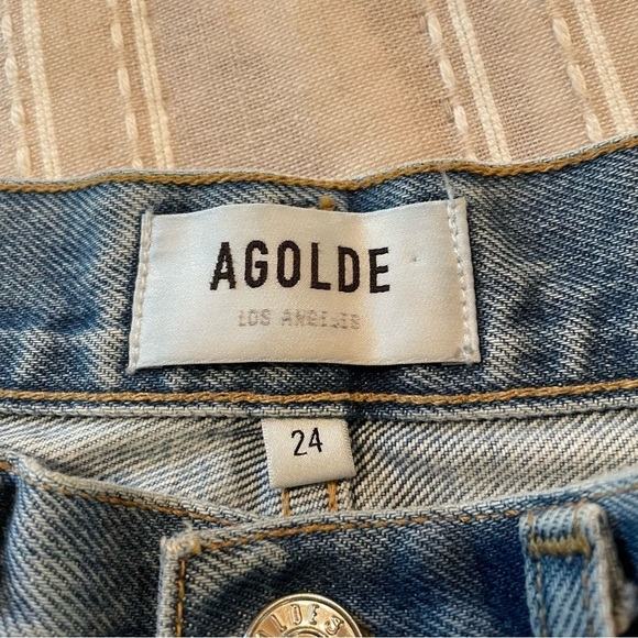 Agolde 90’s Mid Rise Loose Fit Straight Jeans in Fall Out 24 - Picture 10 of 14
